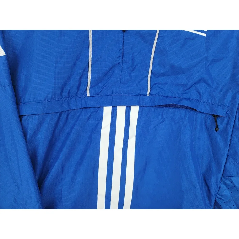 Adidas USA Windbreaker Jacket M Blue Half Zip Hooded Team USA Olympic EUC Size S